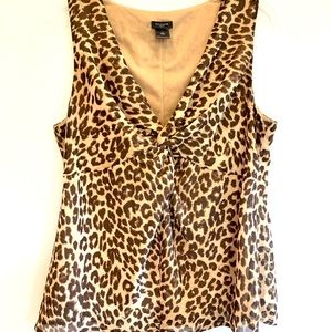 Ann Taylor Leopard Print Sleeveless Blouse size 12